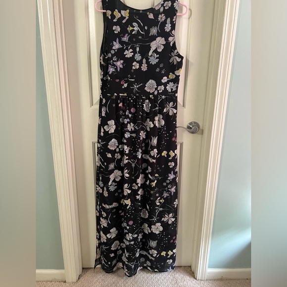 H&M Black Floral Maxi Dress, Size 12 - Picture 2 of 3